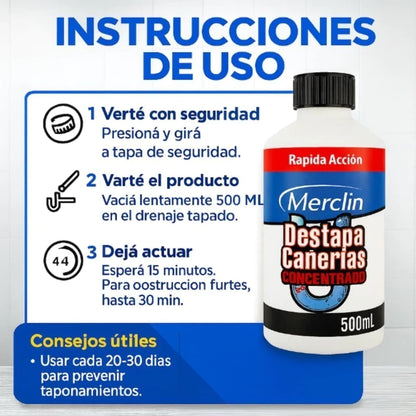 DESTAPACAÑERIAS MERCLIN - 1. LITRO AL PRECIO DE 0.5 LITROS