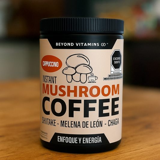 Café Soluble con Hongos Melena de León, Shiitake y Chaga